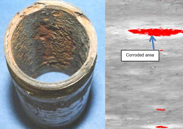 Figure 2. UT helps to visualize corroded areas of a pipeline.